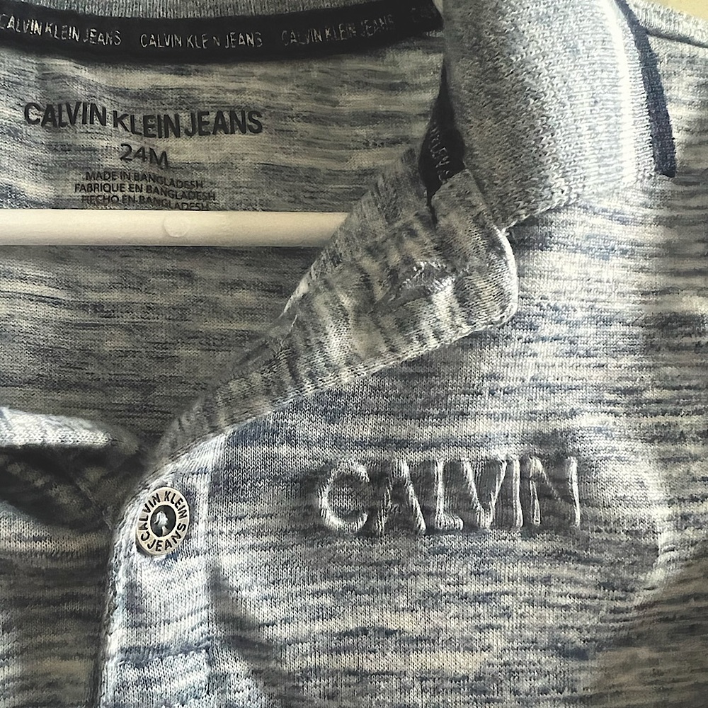 Calvin Klein Boys Blue Short Sleeve Polo Tee Size 24 Months